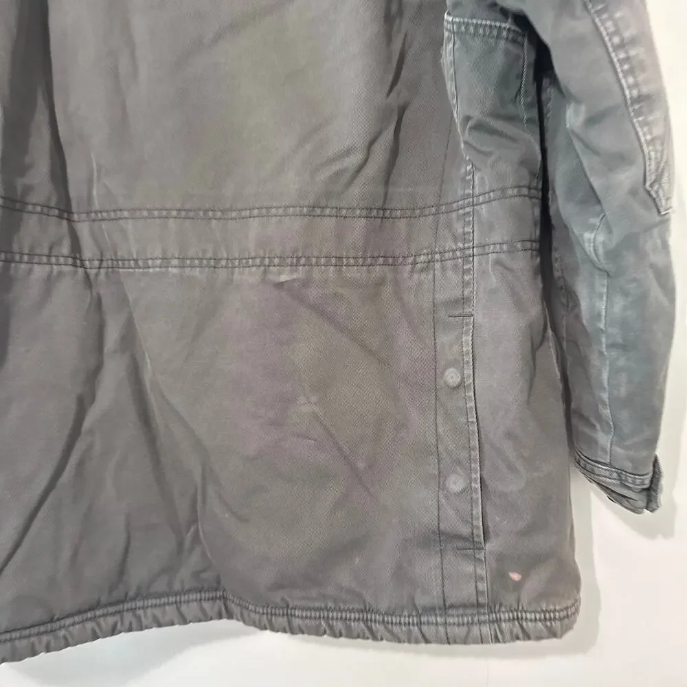 L.L.Bean Men's Sherpa Lined Canvas Field Jacket Gray Utility Barn Coat Large